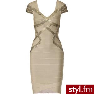 Hervé Léger Sequin-embellished bandage dress - Polyvore. Pobrano ze strony: http://www.polyvore.com/herv%C3%A9_l%C3%A9ger_sequin-embellished_bandage_dress/thing?id=24305267 - Pozostałe Ciuchy Moda