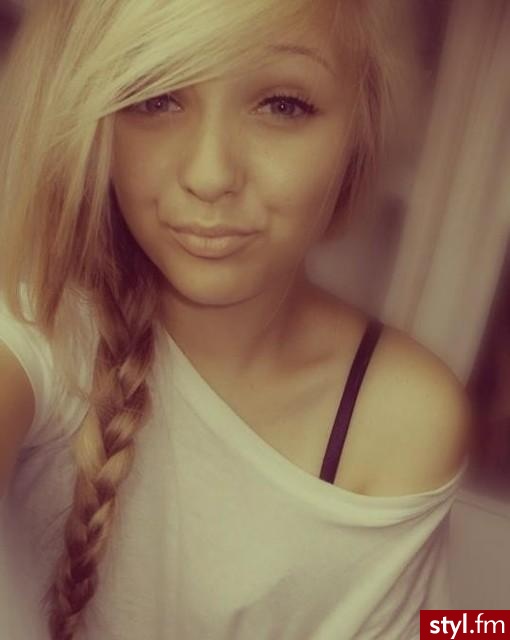Blond Warkocze Proste z grzywką Na co dzień Długie Fryzury