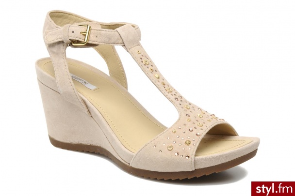 Geox Sandały D NEW ROXY F (Beżowy) - Sandały Buty Moda