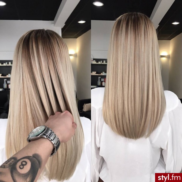 Blond Rozpuszczone Proste Na co dzień Średnie Fryzury