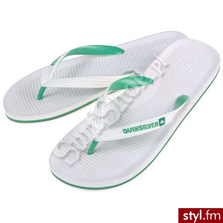 QUIKSILVER klapki HALIEWA 40 WHT/WHT/GREEN - Klapki Buty Moda
