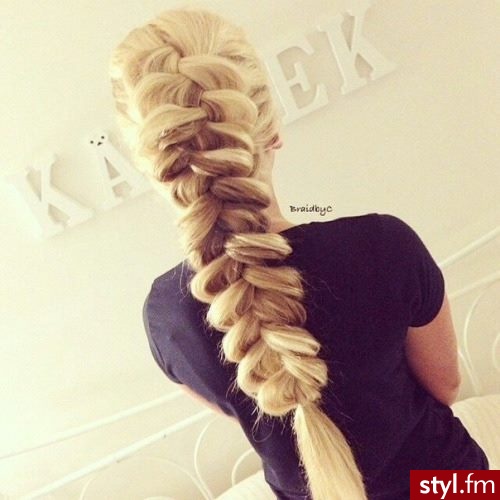Blond Warkocze Proste Na co dzień Długie Fryzury