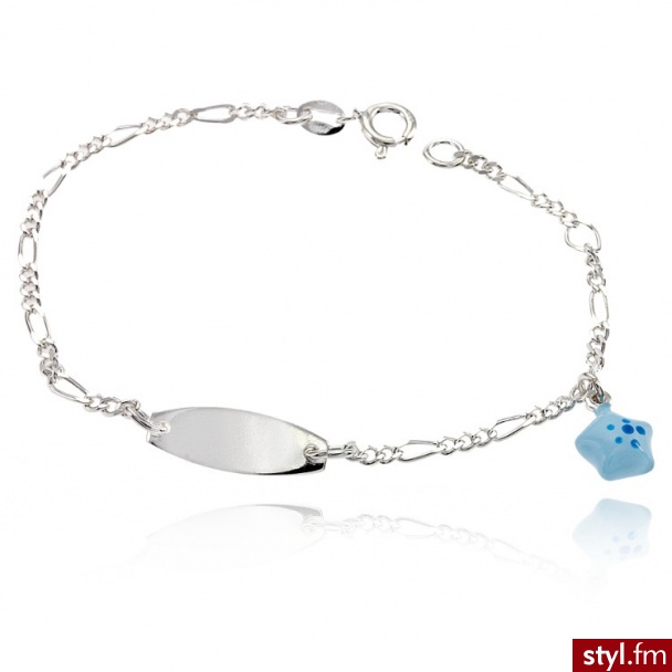 Dandelio Srebrna Bransoletka Błękitna Gwiazdeczka NCL-BRA-0040 - Bransoletki Biżuteria Moda