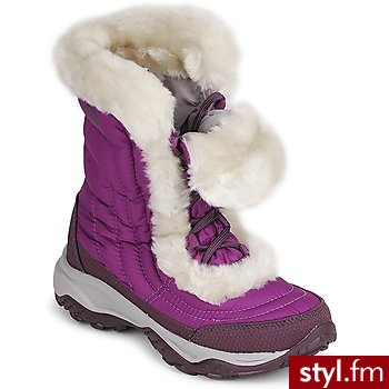 The North Face Buty Dziecko  Nuptse Fur Violet - Kozaki Buty Moda