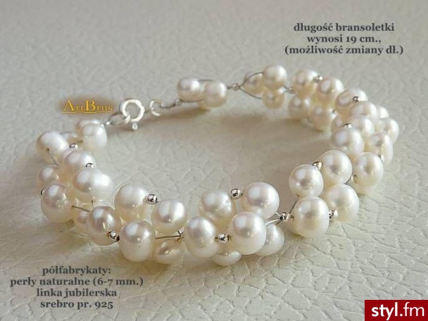 branzoletka z pereł - Pozostałe Dodatki Moda