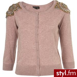 Knitted Stud Shoulder Cardigan - TopShop - Polyvore. Pobrano ze strony: http://www.polyvore.com/knitted_stud_shoulder_cardigan/thing?id=18897113 - Pozostałe Ciuchy Moda