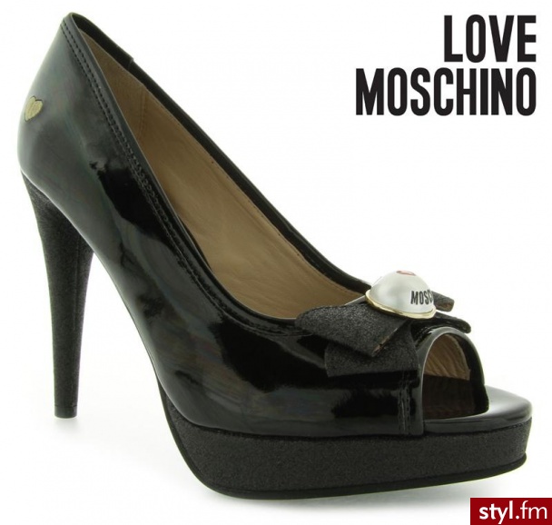 LOVE MOSCHINO VERN.PU+GLITT.NERO - Czółenka Buty Moda
