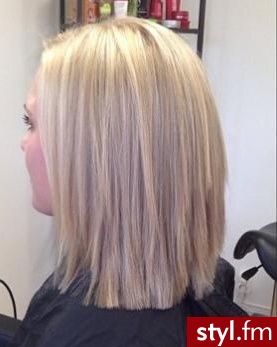 Blond Rozpuszczone Proste Na co dzień Średnie Fryzury