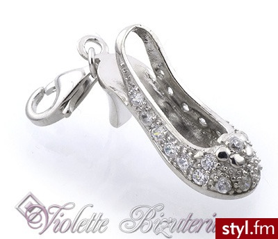 Violette Srebrna przywieszka diamentowy bucik 107 - Wisiorki Biżuteria Moda