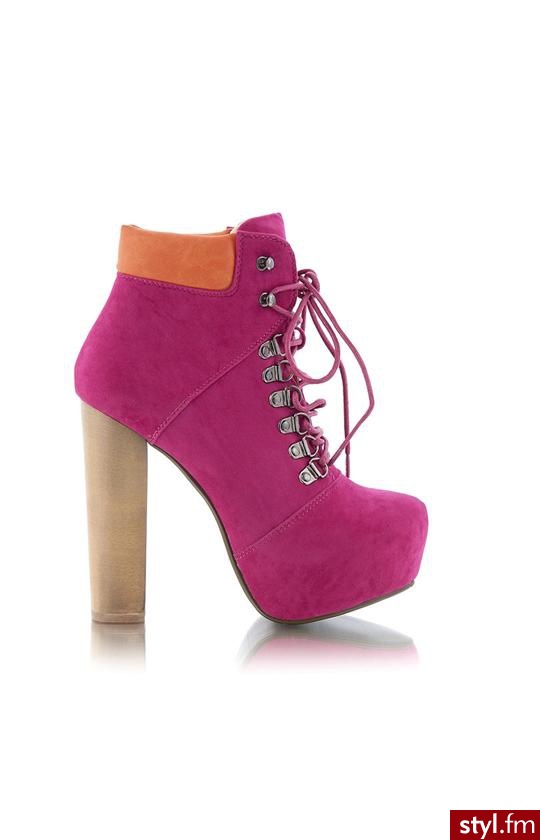 Bebo Botki RJ104 (fuksja-pomarańcz) - Botki Buty Moda