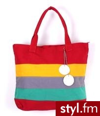 Letnia torebka w paski z grubego płótna - dostępna na stronie ModneNiebo.pl - Torebki na co dzień Torebki Moda