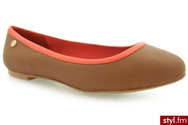 Tommy Hilfiger ANNE 3 COGNAC/RED ORANGE - Balerinki Buty Moda