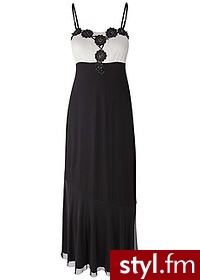 Bonprix Długa sukienka czarno-biały 912269_15322 - Pozostałe Sukienki Moda