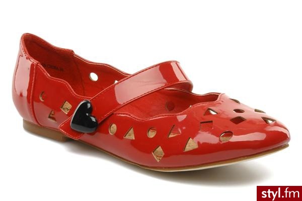 Shellys BALERINKI CONFETTI BY SHELLYS (Czerwony) - Balerinki Buty Moda