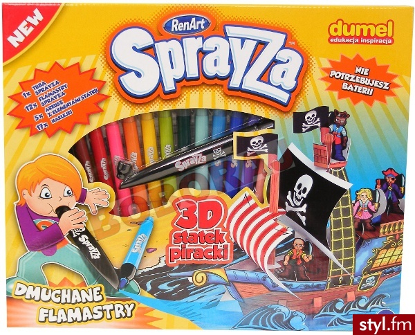 Sprayza Dmuchane Flamastry 3D Statek Piracki Sa2831 - Dziecko