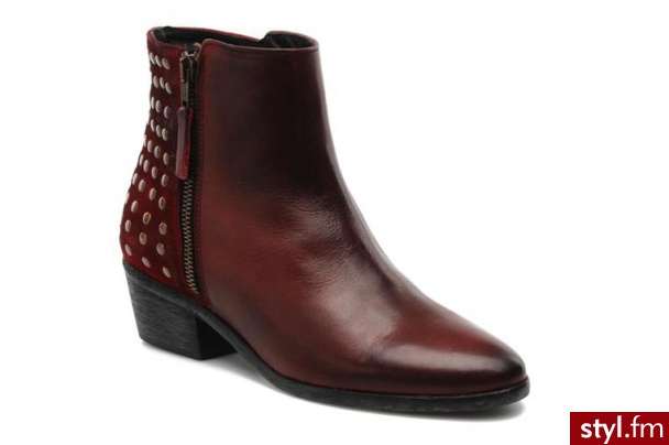 Pastelle PÓŁBUTY I BOTKI MAUREEN BY PASTELLE (Bordowy) - Botki Buty Moda