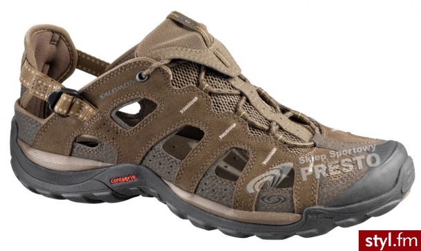 Salomon Sandały trekkingowe męskie Epic Cabrio 2 oliwkowo-popielaty Sportowe Odcienie beżu i brązu - Sandały Buty Moda