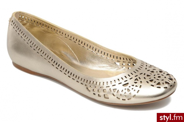Guess Balerinki Abia (złoty) - Balerinki Buty Moda