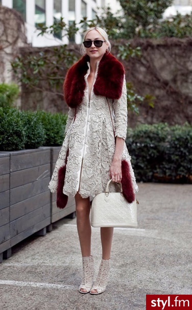 Claire Courtin-Clarins.Christophe Josse dress, Gucci fur, Louis Vuitton bag, and Dolce  - Pozostałe Sukienki Moda