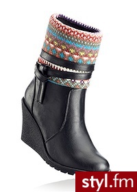 Bonprix Botki czarny 903678_25177 - Botki Buty Moda