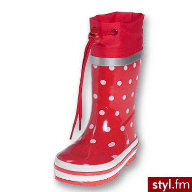 PLAYSHOES Czerwone kalosze w kropki czerwony - Kalosze Buty Moda