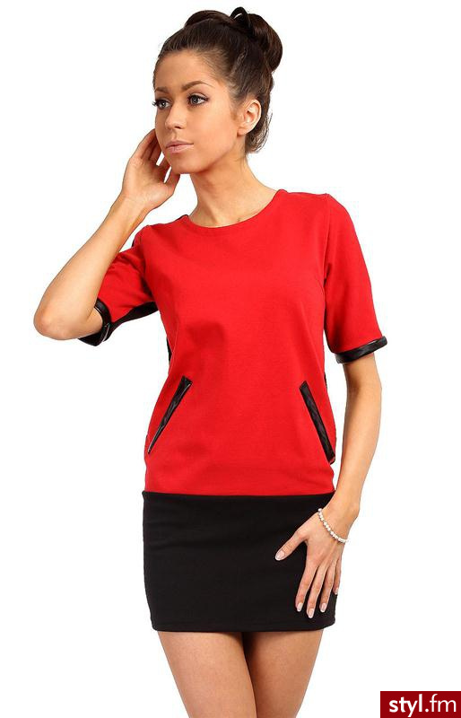 MOE Tunika 004 (czarno-czerwony) - Tuniki Ciuchy Moda