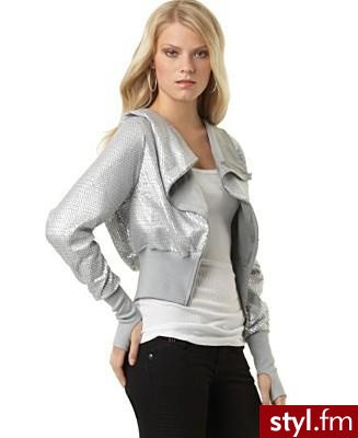 Cekinowa kurteczka (dostępna w kolorze srebrnym i czarnym) zaprojektowana przez Hilary Duff dla DKNY Jeans. - Pozostałe Ciuchy Moda