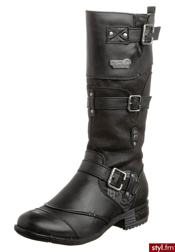 Dockers by Gerli Kozaki czarny - Kozaki Buty Moda
