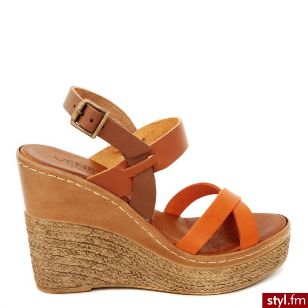 Venezia  Sandały Na Kotunie 790-7103 Cu-A - Koturny Buty Moda