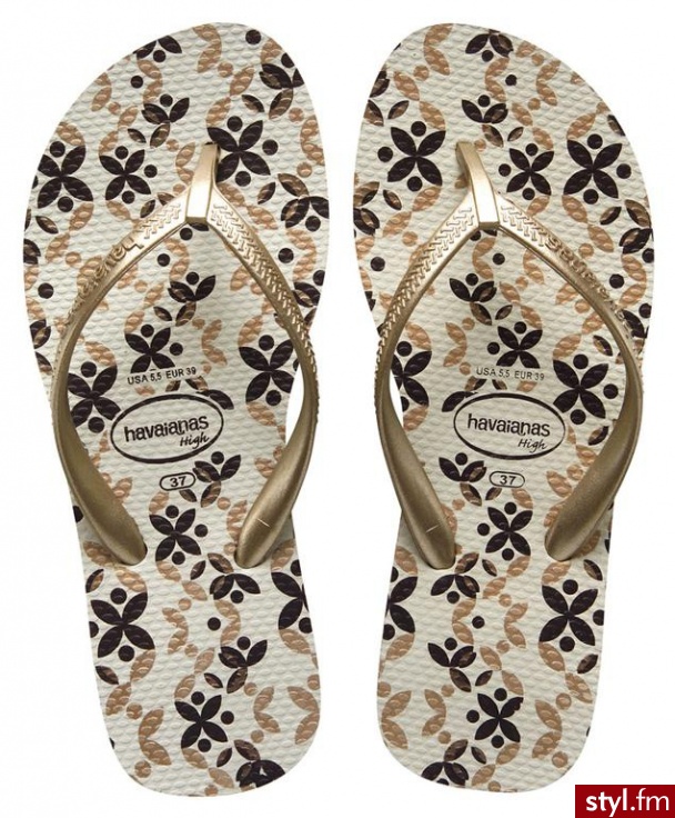 Havaianas JAPONKI HIGH LIGHT II WHITE/GOLDEN - Klapki Buty Moda