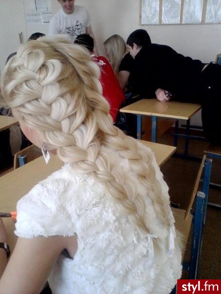 Blond Warkocze Proste Na co dzień Długie Fryzury