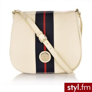 TOMMY HILFIGER TOREBKA DAMSKA LIZZIE CROSSOVER W/FLAP BIAŁA (BW56919347 121) - Torebki na co dzień Torebki Moda
