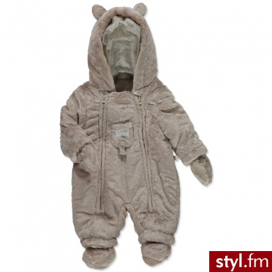 KANz Baby Kombinezon zimowy Teddy plusch cobblestone - Pozostałe Spodnie Moda