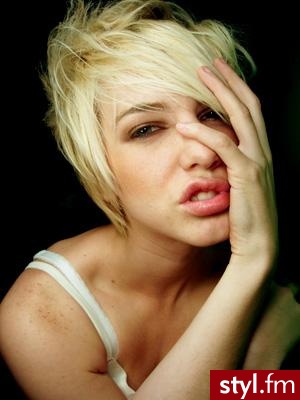 Blond Rozpuszczone Proste z grzywką Na co dzień Krótkie Fryzury