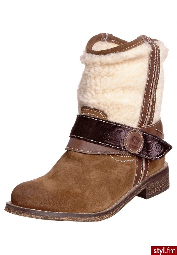 Bullboxer Botki kowbojki i motocyklowe brązowy - Botki Buty Moda