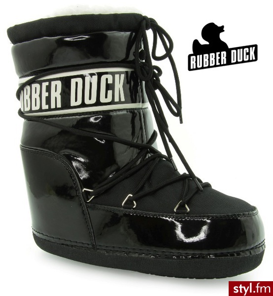 Rubber Duck ŚNIEGOWCE BIG FOOT SHINY BLACK - Kozaki Buty Moda