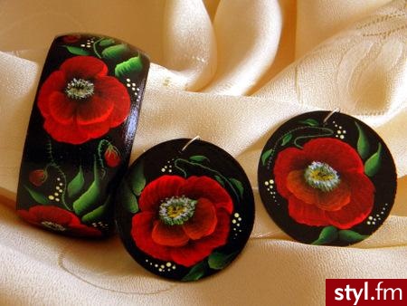 bizuteria drewniana malowana farbkami....mojego wykonania. - Pozostałe Dodatki Moda