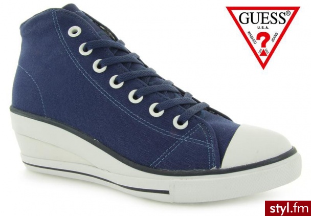 Guess FIONA FABRIC ACTIVE BLUE - Koturny Buty Moda