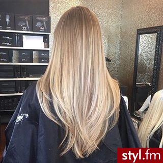 Blond Rozpuszczone Proste Na co dzień Długie Fryzury