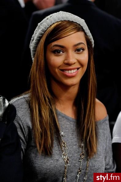 Beyonce - Proste z grzywką Na co dzień Długie Fryzury