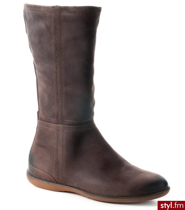 ECCO Notice Coffee Starbuck 23206302072 KOZAKI BEŻOWY - Kozaki Buty Moda