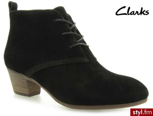 Clarks MELANIE KATE BLACK SUEDE - Botki Buty Moda