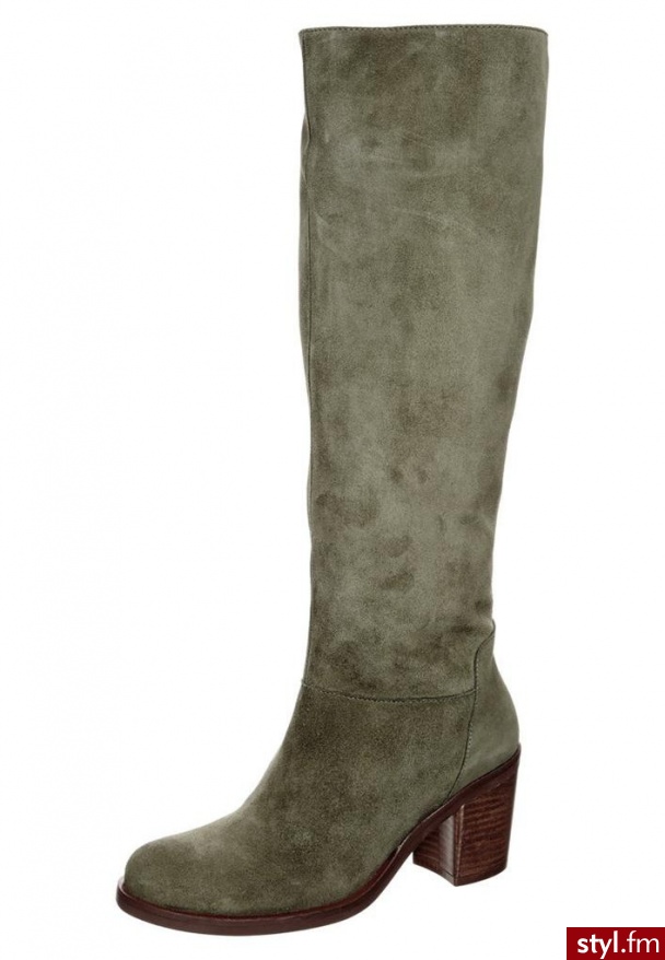zign Kozaki zielony (13450 Suede) - Kozaki Buty Moda