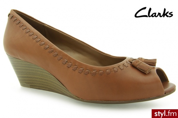 Clarks Dublin Whirl Dark Tan Lea - Czółenka Buty Moda