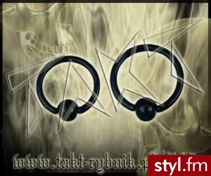 Kolczyk piercing KÓŁKO black STAL 2DFF-93083 - Modyfikacje ciała