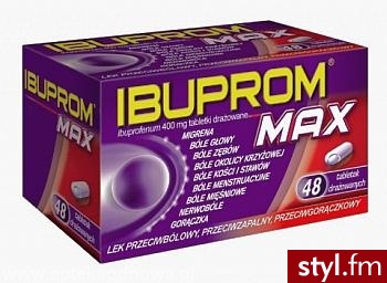 US PHARMACIA IBUPROM MAX 400 MG X 48 TABL DRAŻOWANYCH - Bransoletki Biżuteria Moda
