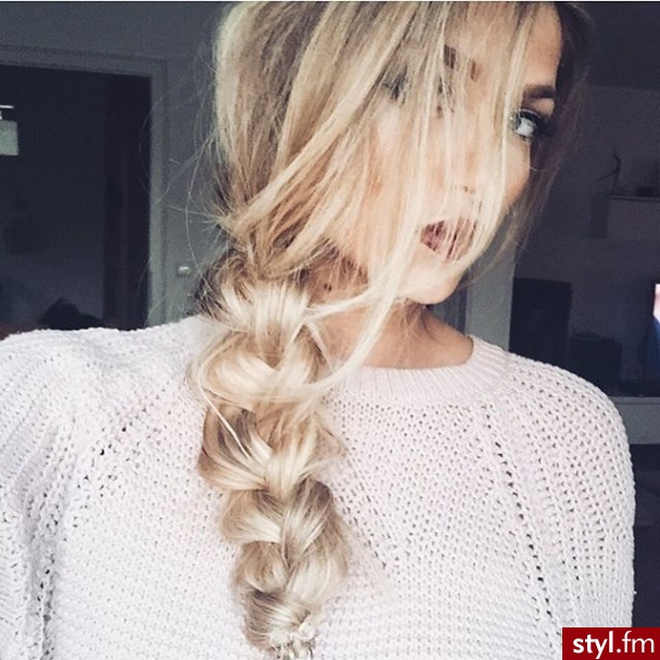 Blond Warkocze Proste Na co dzień Długie Fryzury