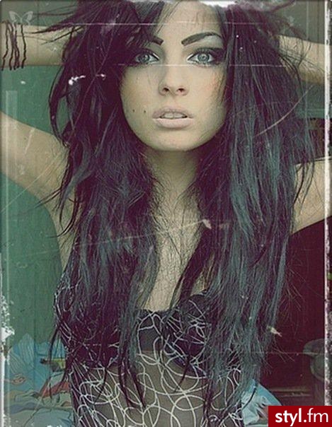 Czarne Rozpuszczone Proste Na co dzień Długie Fryzury