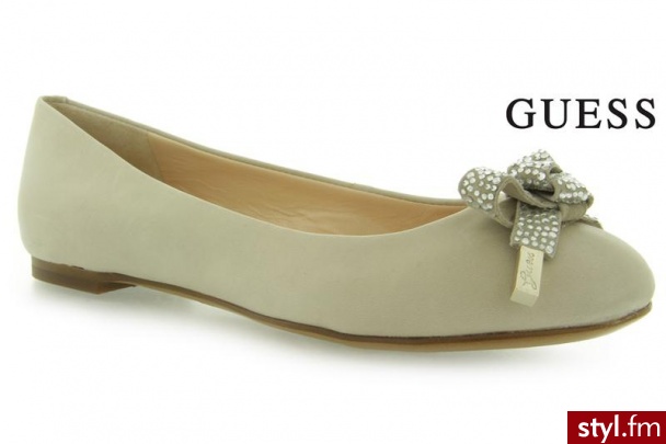 Guess QASIMA BALLERINA LEATHER BEIGE - Balerinki Buty Moda