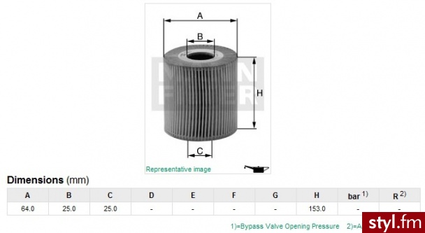 MANN FILTER Filtr oleju OE640/1 = HU 726/2 x - Bransoletki Biżuteria Moda
